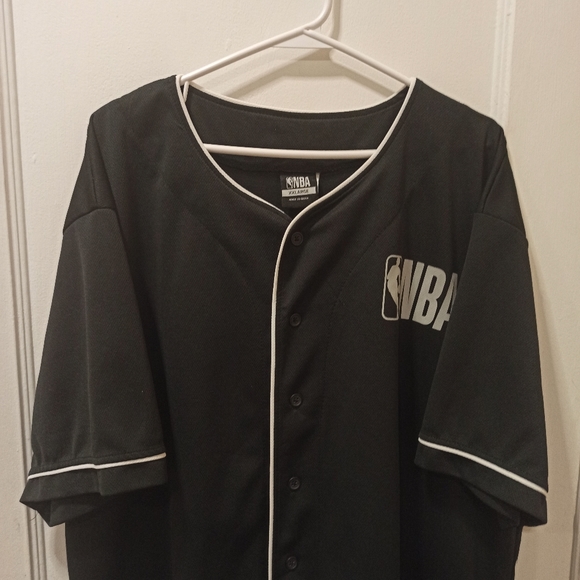 RARE NBA Brand NBA Logo Black Baseball Jersey #46 Men's Sz XXL - Picture 2 of 15